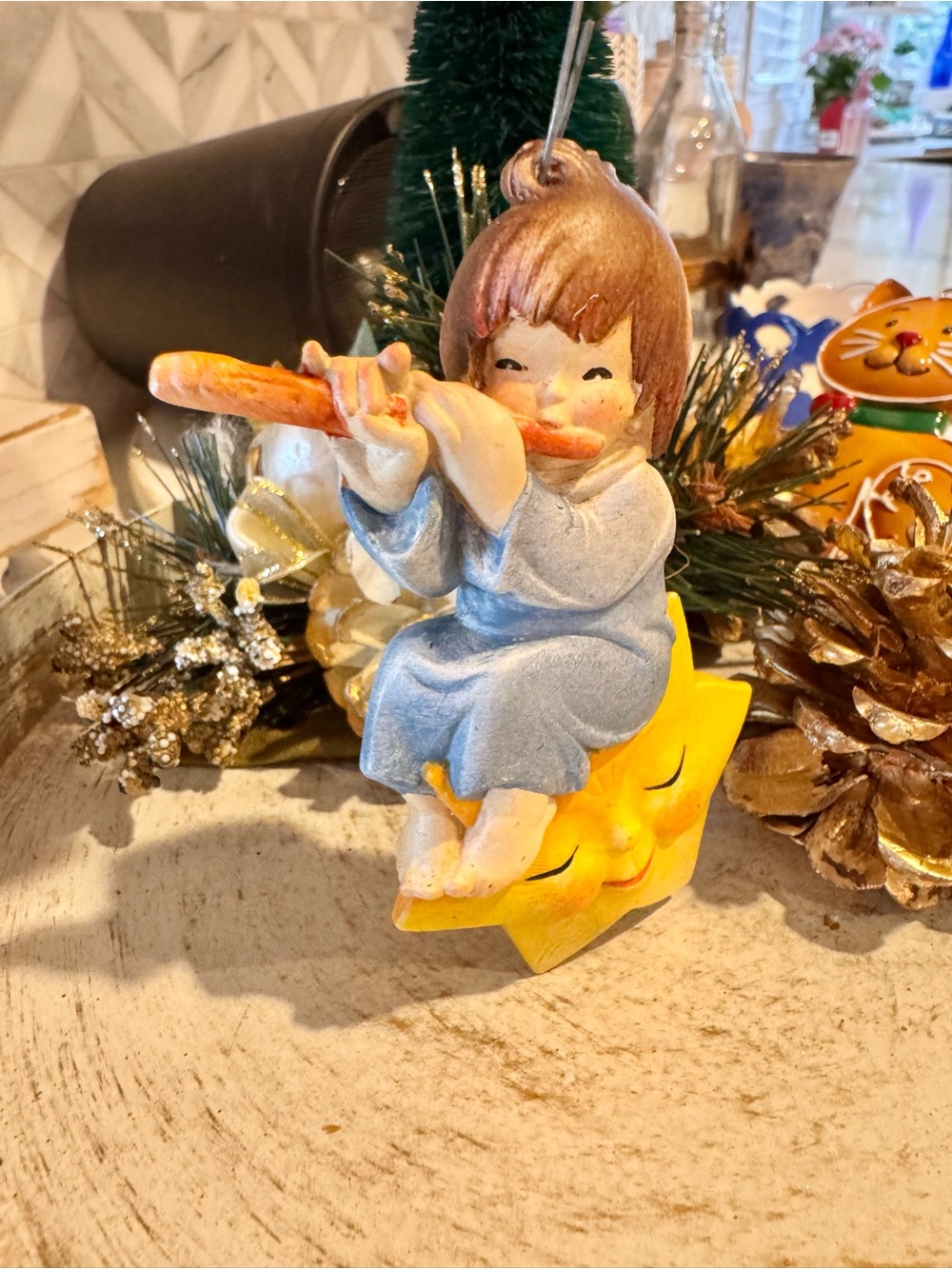 VTG Anri Toriart Juan Ferrandiz Italy "Starshine" Flute Christmas Ornament 1980s